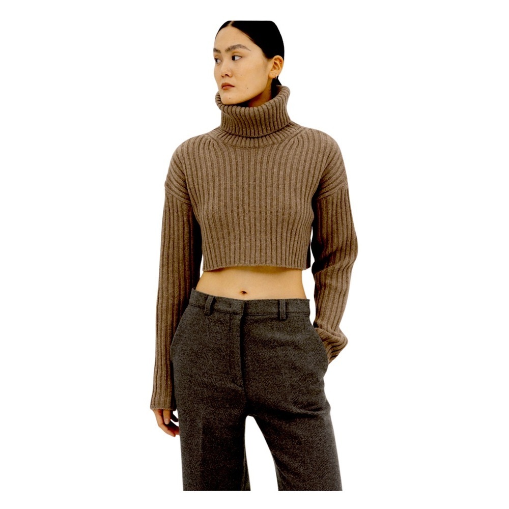Zaful Ribbed Crop Turtleneck Size Medium - NWT - Picture 3 of 7